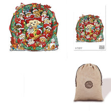 Load image into Gallery viewer, Christmas Dogs Eco Bag Wooden Puzzle