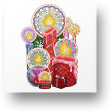 Load image into Gallery viewer, Christmas Lit Candles - Wooden Puzzle - Main Image