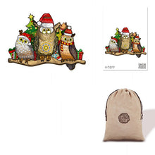 Load image into Gallery viewer, Christmas Owls - Eco Bag - Wooden Puzzle