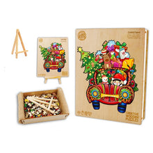 Load image into Gallery viewer, Christmas Red Truck - Box - Wooden Puzzle
