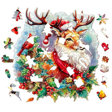 Load image into Gallery viewer, Christmas Deer - Wooden Puzzle Pieces