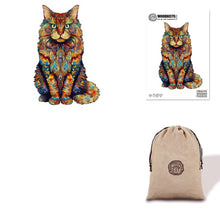 Load image into Gallery viewer, Fluffy Cat Eco Bag Wooden Puzzle