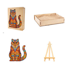 Load image into Gallery viewer, Playful cat Box Wooden Puzzle