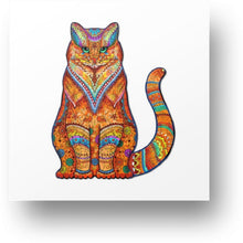 Load image into Gallery viewer, Playful cat Wooden Puzzle Main Image