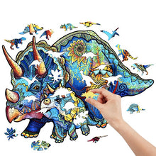 Load image into Gallery viewer, Triceratops Wooden Puzzle Pieces
