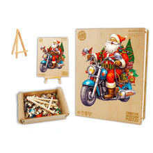 Load image into Gallery viewer, Biker Santa Box Wooden Puzzle