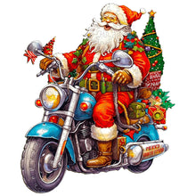 Load image into Gallery viewer, Biker Santa Wooden Puzzle