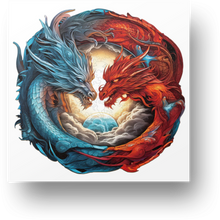 Load image into Gallery viewer, Dragons of Fire and Ice Wooden Puzzle Main Image