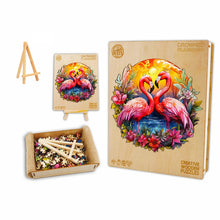 Load image into Gallery viewer, Flamingo Pair Box Wooden Puzzle