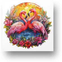 Load image into Gallery viewer, Flamingo Pair Wooden Puzzle Main Image