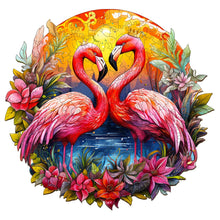Load image into Gallery viewer, Flamingo Pair Wooden Puzzle