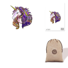 Load image into Gallery viewer, Magical Unicorns Eco Bag Wooden Puzzle