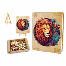Load image into Gallery viewer, Majestic Lion Wooden Puzzle Box