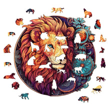 Load image into Gallery viewer, Majestic Lion Wooden Puzzle Pieces