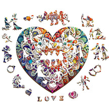 Load image into Gallery viewer, Mandala Heart - Wooden Puzzle Pieces