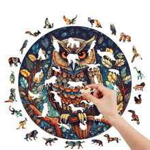 Load image into Gallery viewer, Night Owl Wooden Puzzle Pieces