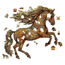 Load image into Gallery viewer, Ornamental Horse Wooden Puzzle Pieces