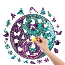 Load image into Gallery viewer, Purple Ying Yang Wooden Puzzle Pieces