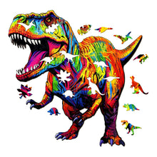 Load image into Gallery viewer, Raging Dinosaur - Wooden Puzzle Pieces