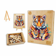 Load image into Gallery viewer, Tiger Family Box Wooden Puzzle