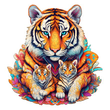 Load image into Gallery viewer, Tiger Family Wooden Puzzle