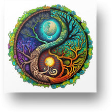 Load image into Gallery viewer, Tree of Life Sun and Moon - Wooden Puzzle