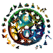 Load image into Gallery viewer, Tree of Night and Day - Wooden Puzzle Pieces