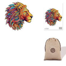 Load image into Gallery viewer, Tribal Lion - Eco Bag Wooden Puzzle