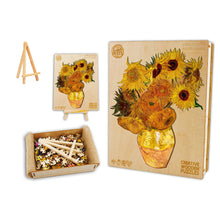Load image into Gallery viewer, Van Gogh Sunflowers box Wooden Puzzle