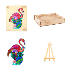 Load image into Gallery viewer, Elegant Flamingo Wooden Puzzle Box