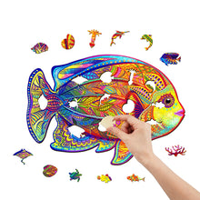 Load image into Gallery viewer, Goldfish Wooden Puzzle Pieces