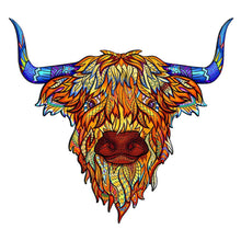 Load image into Gallery viewer, Highland Cow Wooden Jigsaw Puzzle