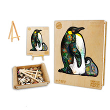 Load image into Gallery viewer, Penguin Mother with Son Wooden Puzzle Box