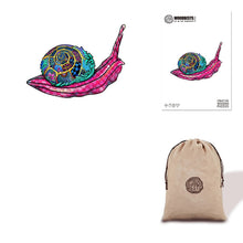 Load image into Gallery viewer, Pinky Snail Wooden Puzzle Eco Bag
