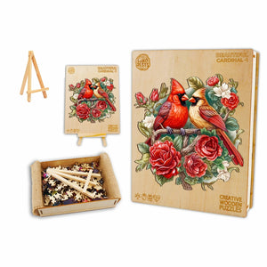 Cardinal Pair Wooden Puzzle Box