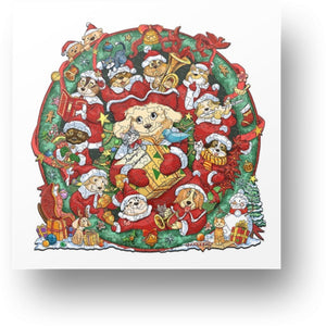 Christmas Dogs Wooden Puzzle Main Image