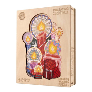 Christmas Lit Candles - Box - Wooden Puzzle