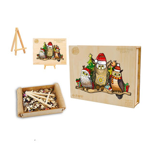 Christmas Owls - Box - Wooden Puzzle
