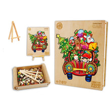Load image into Gallery viewer, Christmas Red Truck - Box - Wooden Puzzle
