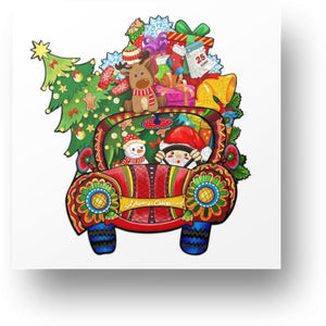 Christmas Red Truck - Wooden Puzzle - Main Image