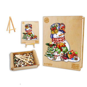 Christmas Snowman - Box Wooden Puzzle