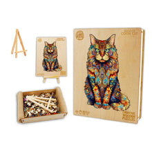 Load image into Gallery viewer, Fluffy Cat Box Wooden Puzzle
