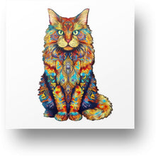 Load image into Gallery viewer, Fluffy Cat Wooden Jigsaw Puzzle
