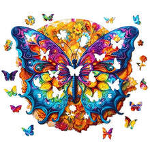 Load image into Gallery viewer, Mandala Butterfly Wooden Puzzle Pieces
