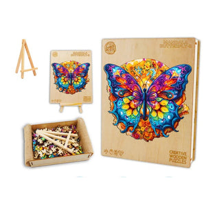Mandala Butterfly Box Wooden Puzzle