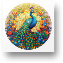Load image into Gallery viewer, Mandala Peacock Wooden Puzzle Main Image
