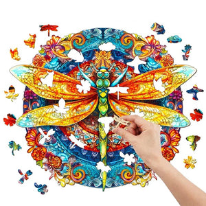 Mandala Dragonfly Wooden Puzzle