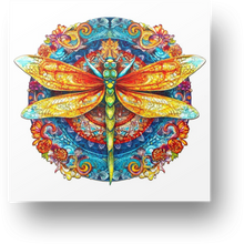 Load image into Gallery viewer, Mandala Dragonfly Wooden Puzzle Main Image
