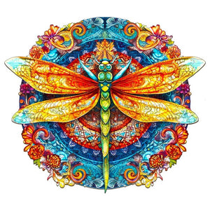 Mandala Dragonfly Wooden Jigsaw Puzzle