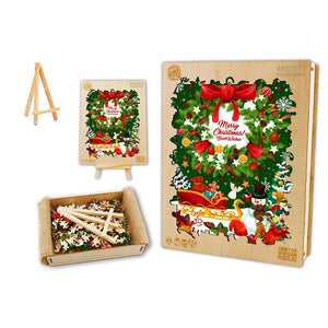 Merry Christmas - Box Wooden Puzzle